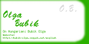 olga bubik business card